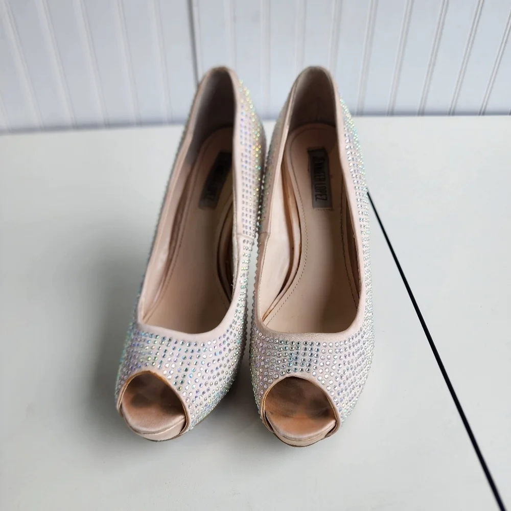 Jennifer Lopez Womens  Studded Blink Beige Ultra High Heels Gemmy Blush Beige - Picture 3 of 10